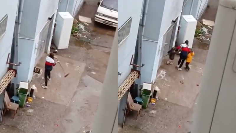 Ortalığı birbirine kattı, çocuklarını alıp gitti