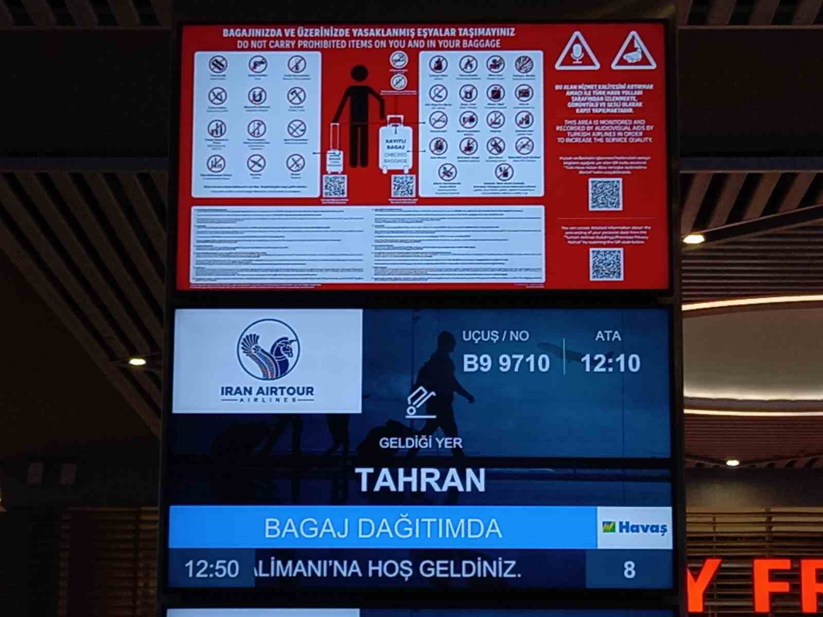 İstanbul Havalimanı’nda İran uçuşları yeniden başladı
