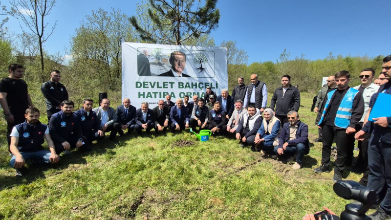 Düzce'de Devlet Bahçeli Hatıra Ormanı'na fidan dikildi