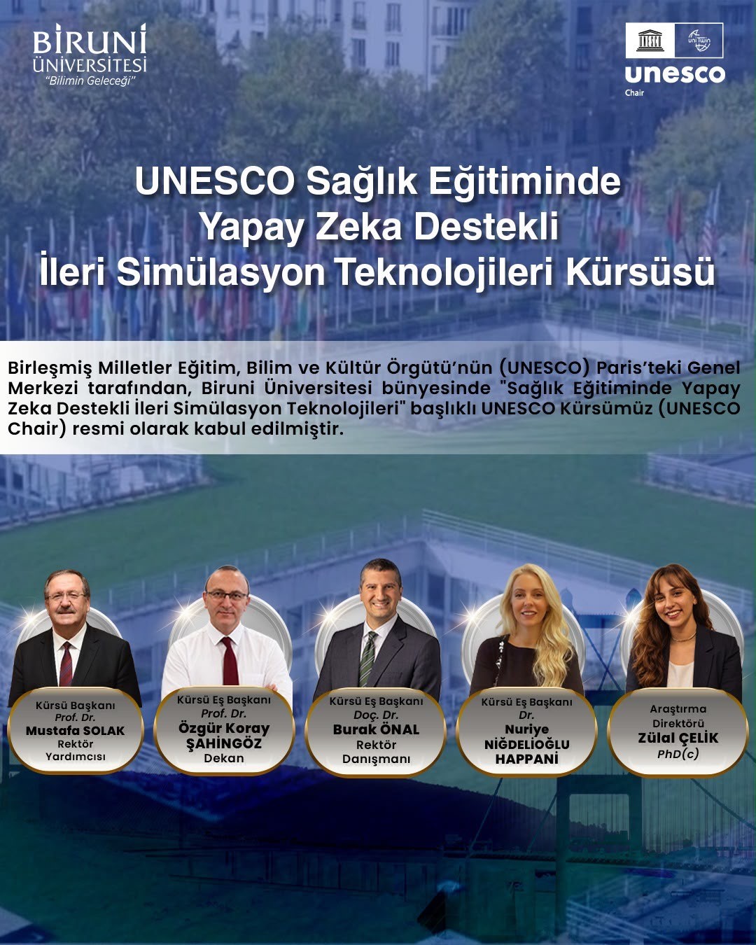 Türkiye’nin sağlık ve yapay zekâ alanındaki ilk UNESCO Kürsüsü Biruni Üniversitesi bünyesinde kuruldu
